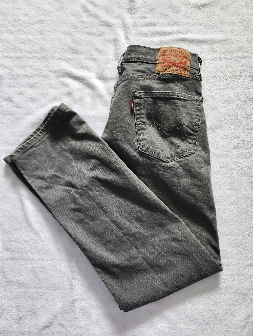 LEVI'S 505 Men's Classic Straight Leg Grey Size 34